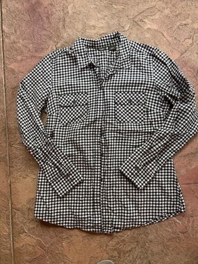 Eddie Bauer Black and White Gingham Shirt